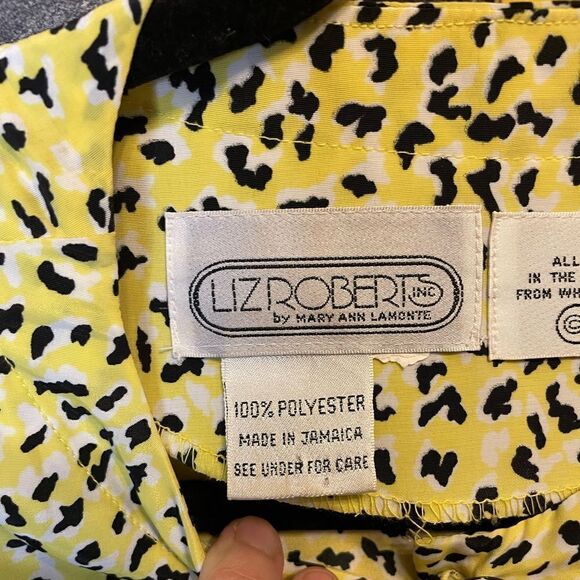 5 for $25🔥 Size 14 Vintage Yellow Cheetah Print Maxi Dress & Belt - Picture 5 of 10